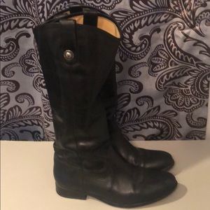 Frye Melissa Button Black Tall Boots Size 9